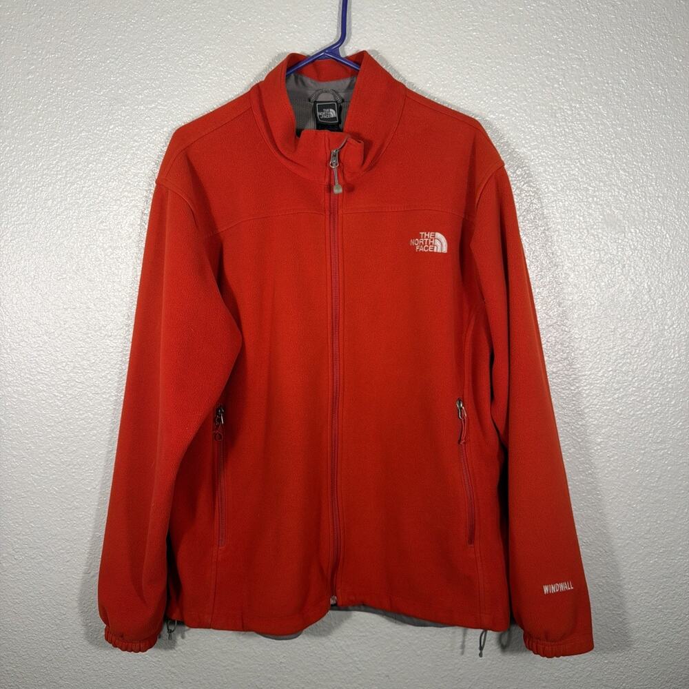 North Face Mens Windwall Fleece Size XL US Men’s Burnt Orange Red Zip Up VTG